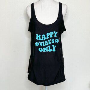 NEW No Boundaries Juniors Scoop Neck Tank Top Happy Vibes Only XXXL Tween Casual